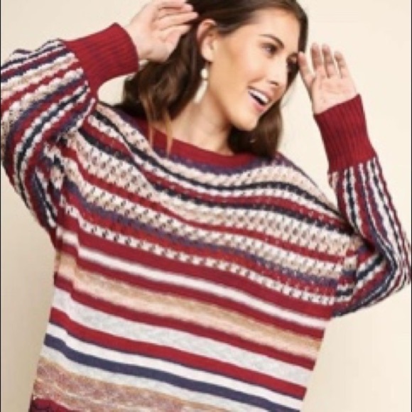 Red Mix Sweater - Picture 1 of 3
